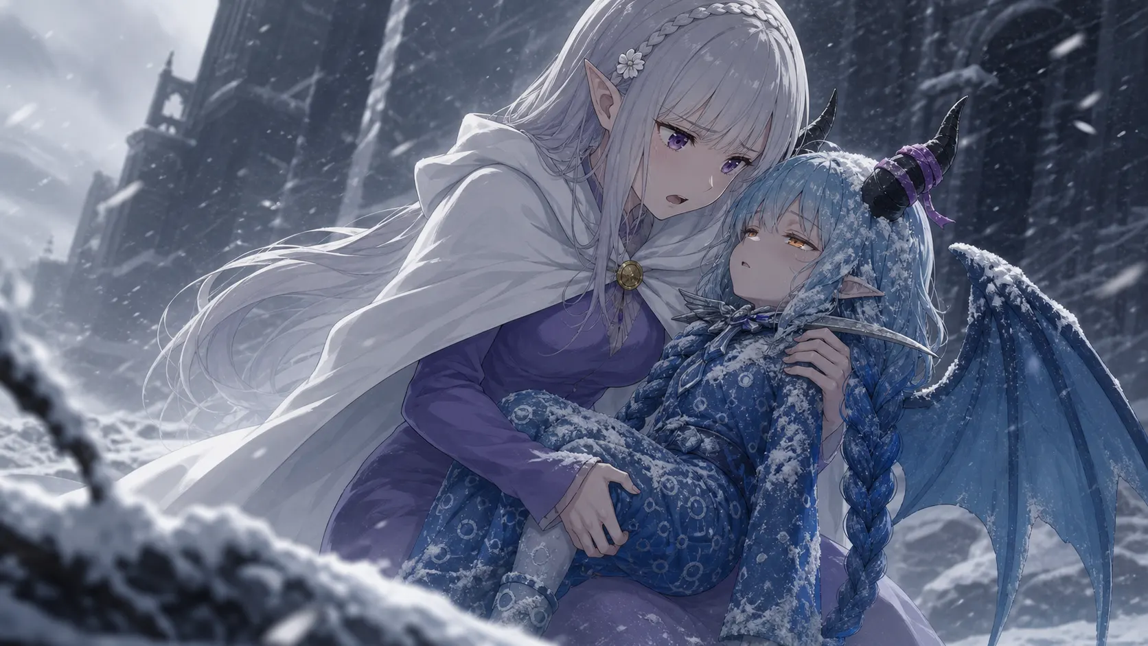 雪の中の少女