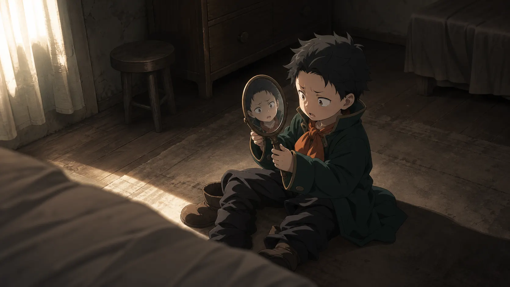 鏡に映った幼いスバル