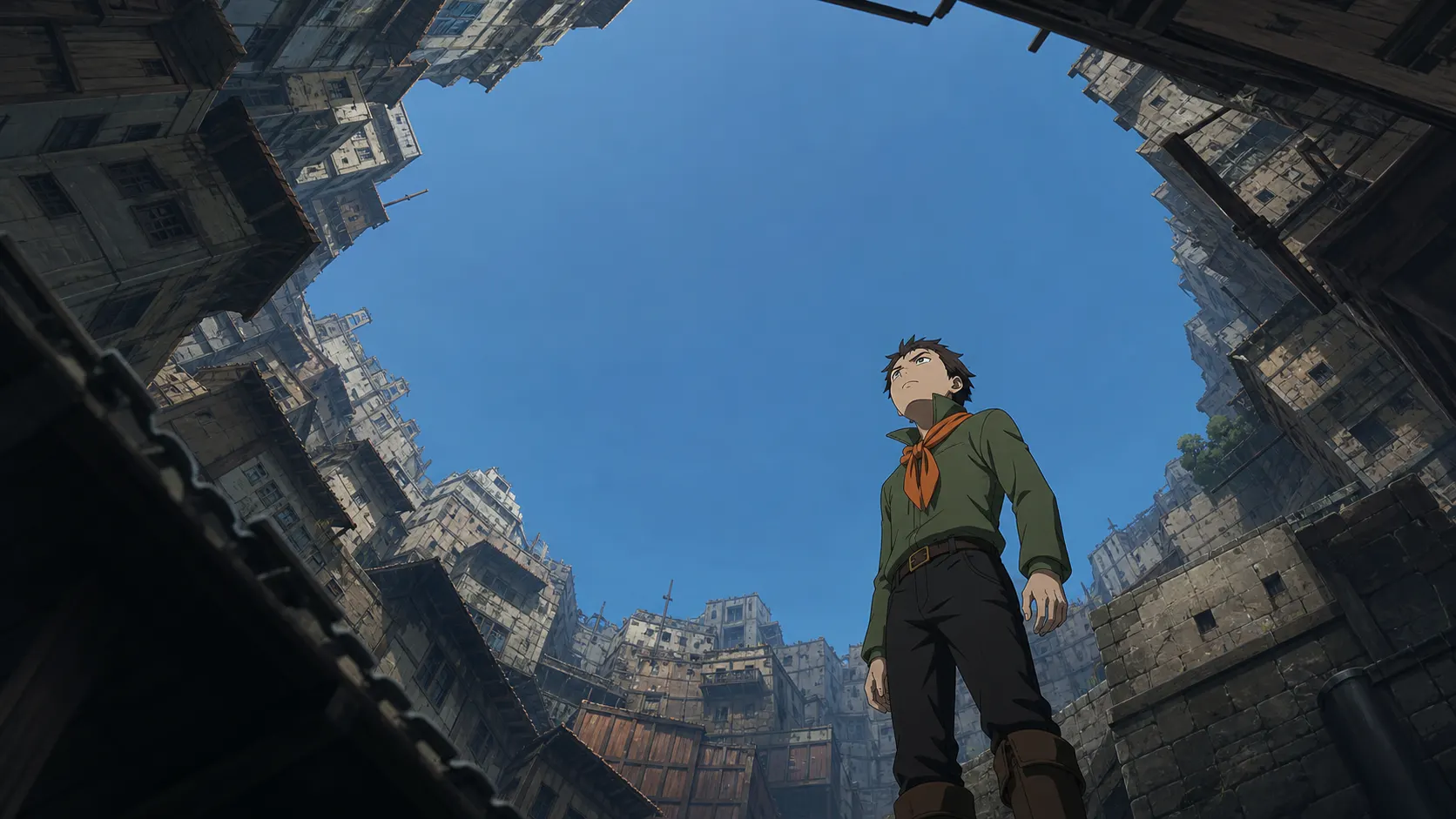 空を見上げる