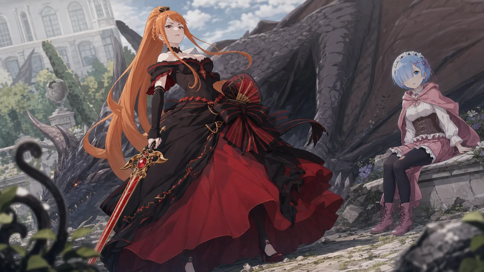 飛竜を斬り落とすプリシラ