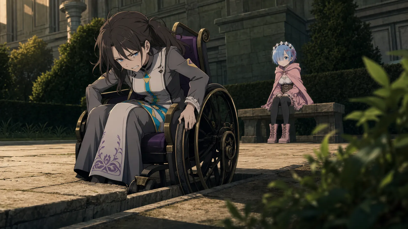 溝に嵌まった車輪